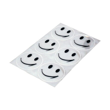 LONGUS Pegatinas Smiley EN13356 reflectantes 6 uds blanco