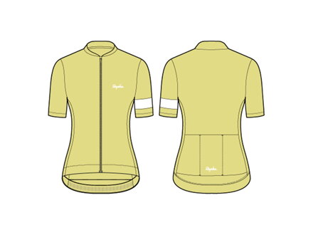 Maillot ciclista mujer Rapha Core - Amarillo/blanco